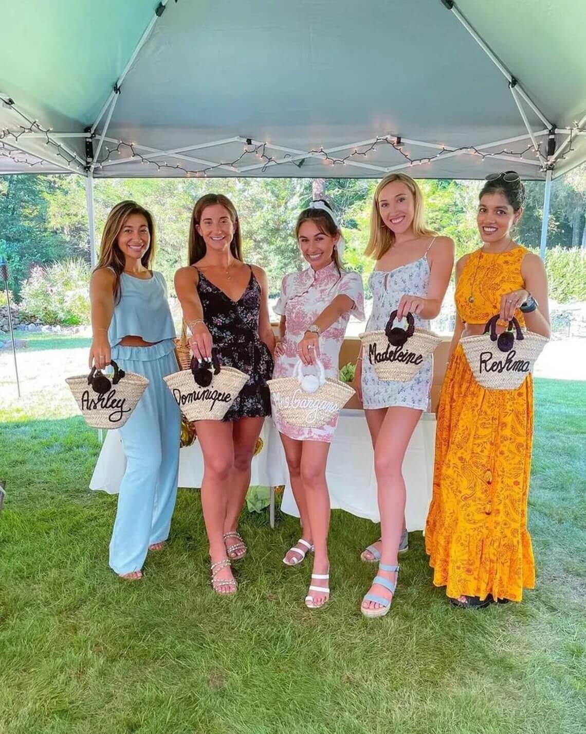 Personalized Mini Straw Bag Set – Custom Name Beach Bags with Pom Poms image 8