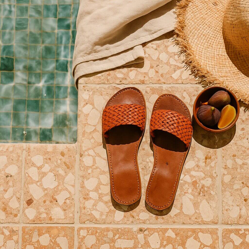 Riad Breeze Leather Slides – Hand-Woven Moroccan Sandals image 5