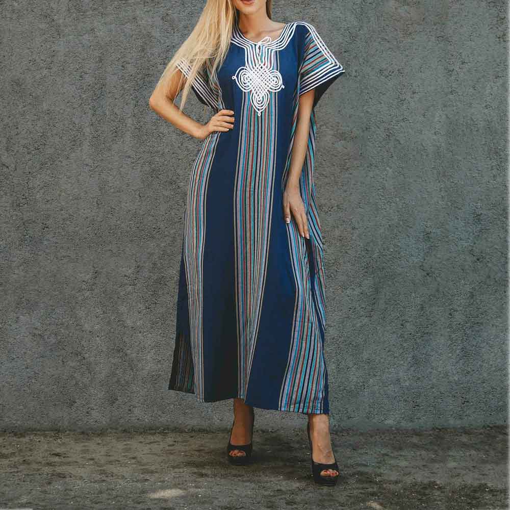 Traditional Cotton Morocco Dress – Handmade Bohemian Kaftan image 5