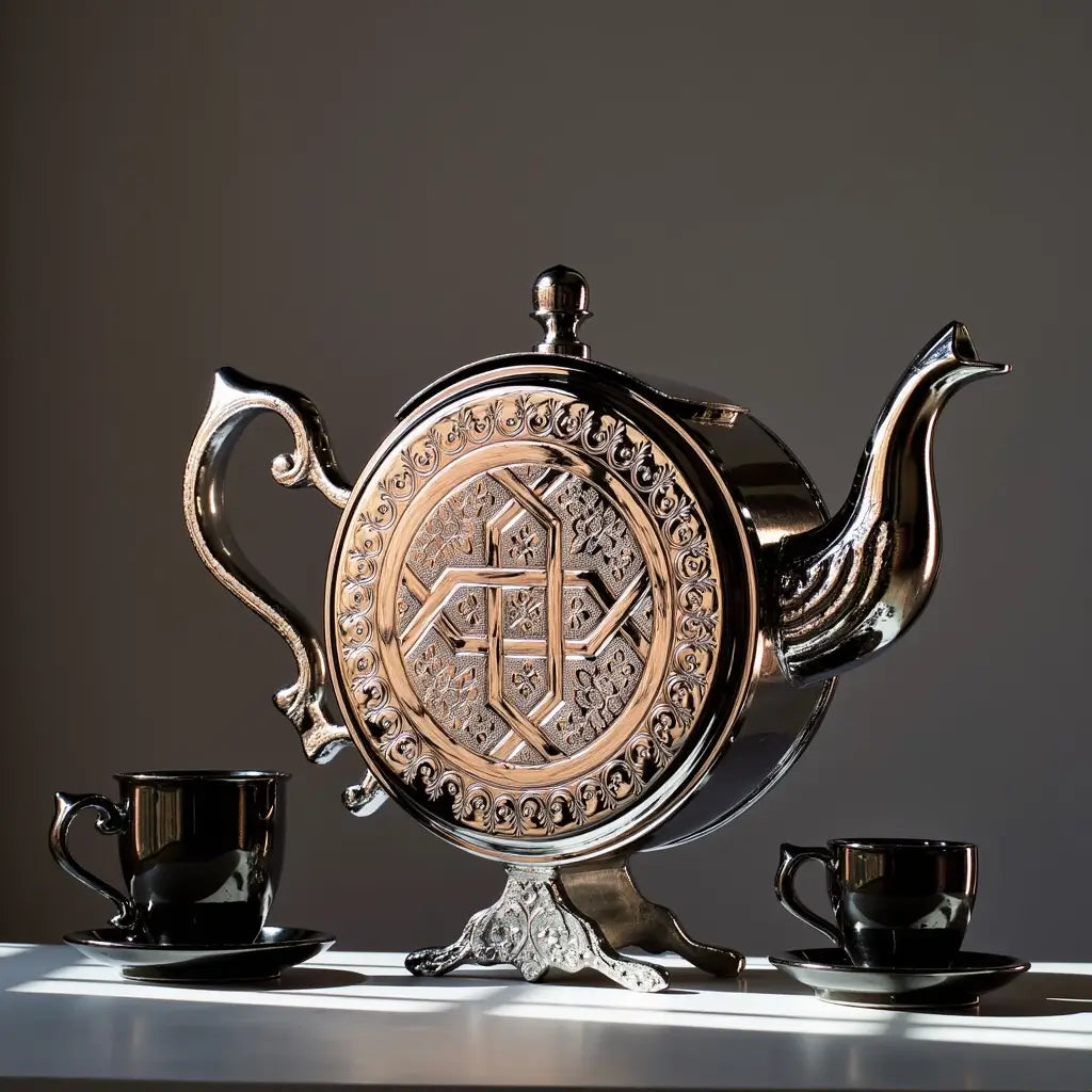 Round Display Teapot Silver-Plated – Decorative Stand Design image 5