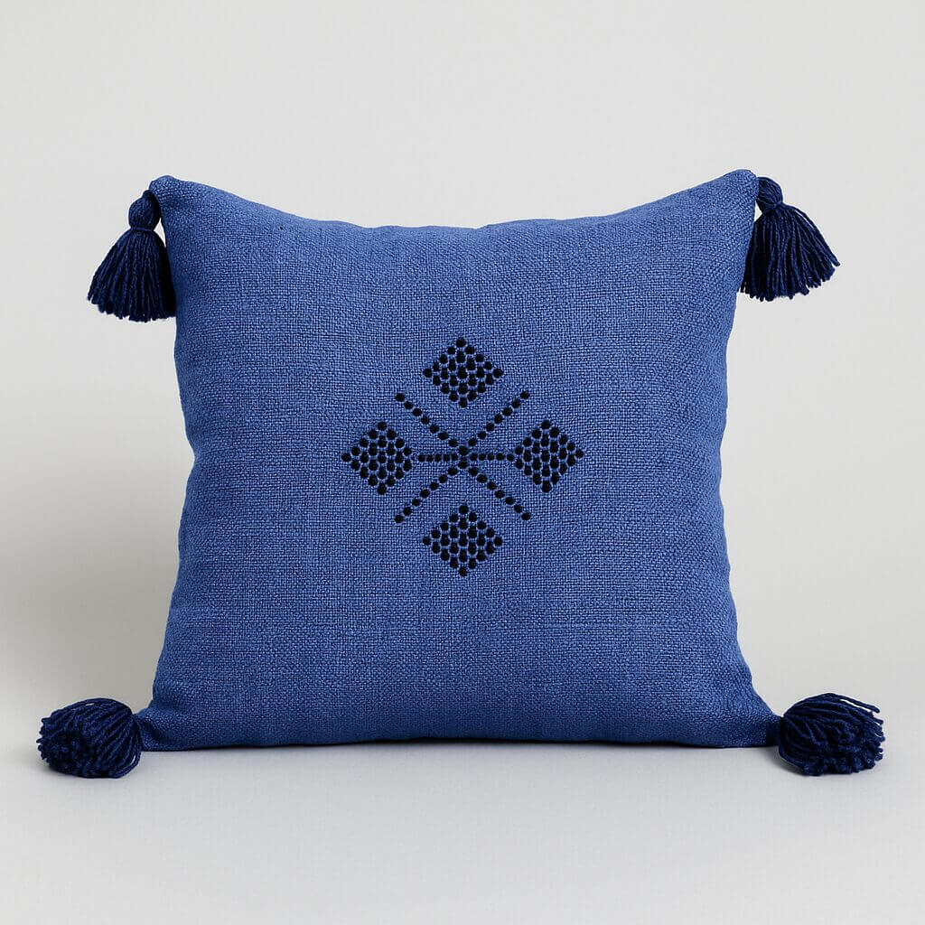 Boho Cotton Pillow Covers with Tassels & Geometric Embroidery (Set of 2) image 11