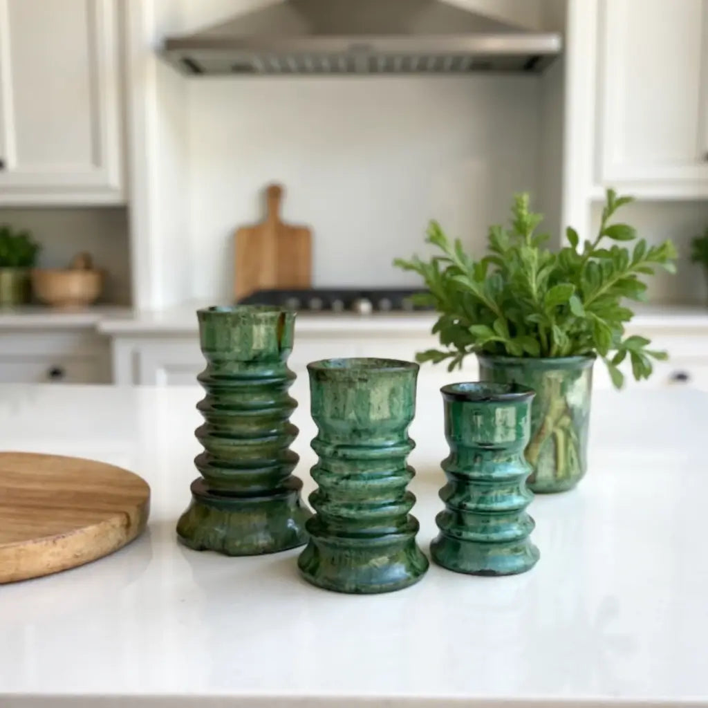 Tamegroute Stacked Pillar Candleholders Set of 3 – Handmade Ceramic image 7