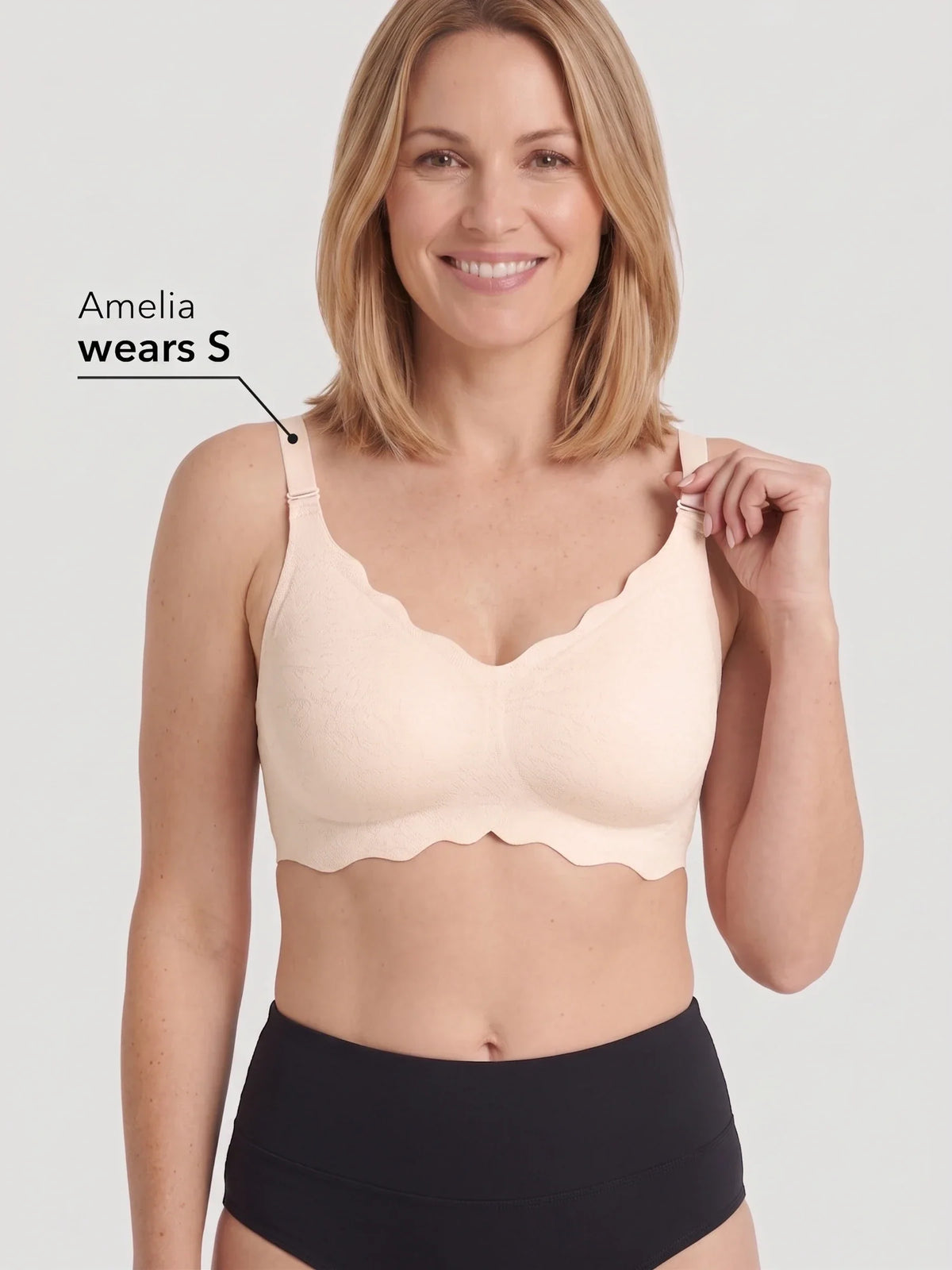 Scalloped Push-Up Wireless Jelly Bra