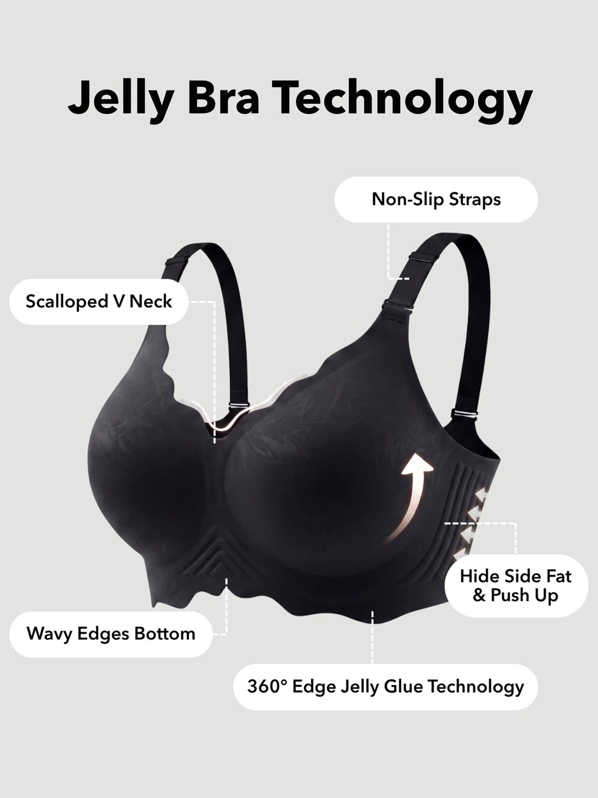 Scalloped Push-Up Wireless Jelly Bra