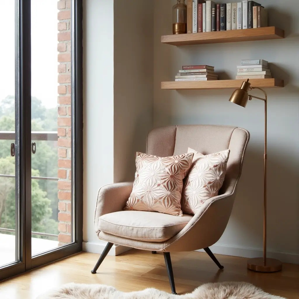 Embroidered Cotton Silk Pillow Covers 18×18 – Floral Decorative Set of 2 image 4