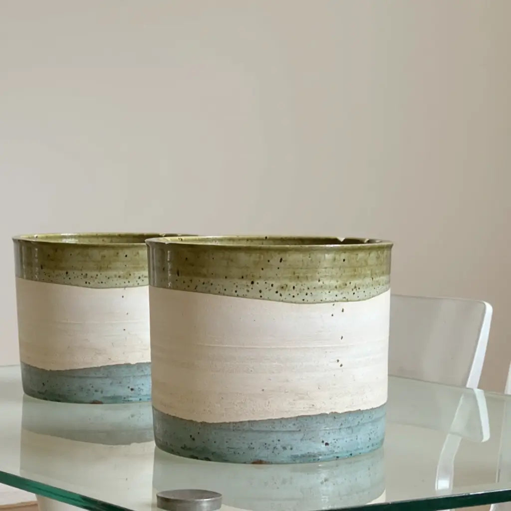 Tricolor Tamegroute Indoor Planters – Handmade Ceramic Pots Set image 5