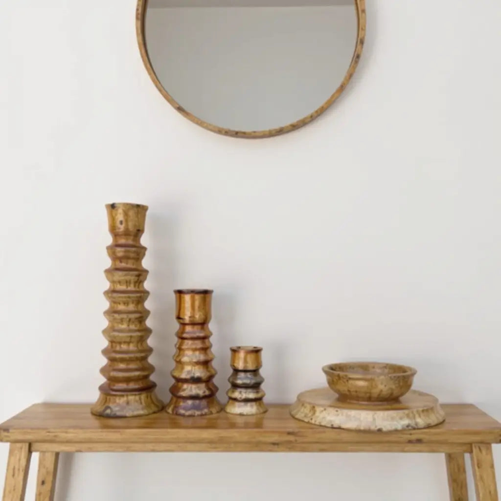 Tamegroute Stacked Pillar Candleholders Set of 3 – Handmade Ceramic image 8