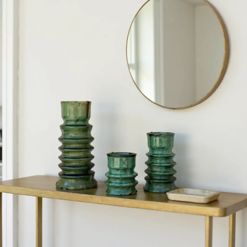 Tamegroute Stacked Pillar Candleholders Set of 3 – Handmade Ceramic image 9