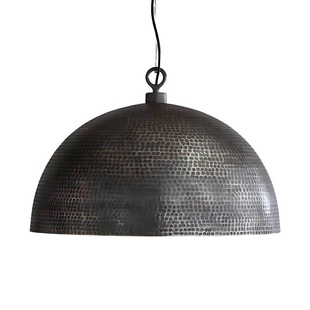 Hammered Brass Dome Pendant Light – Industrial Moroccan Statement Lighting image