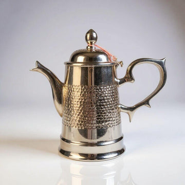 Hammered Brass Coffee Pot Silver-Plated – Traditional Stand image