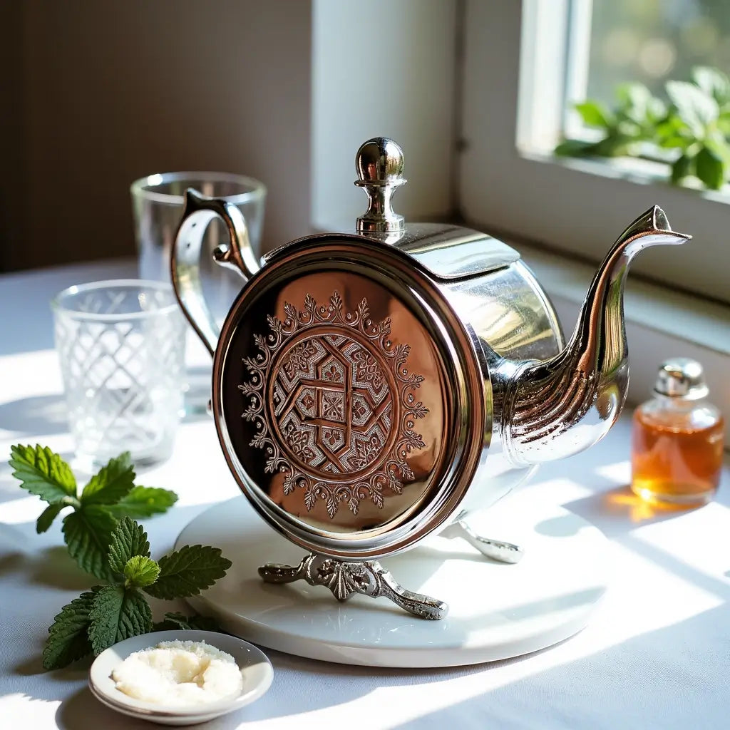 Round Display Teapot Silver-Plated – Decorative Stand Design image 6