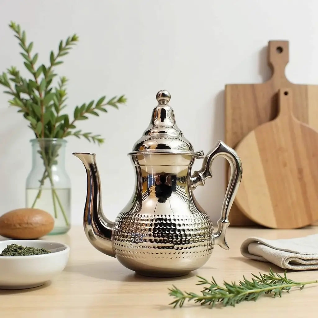 Hand-Hammered Silver-Plated Teapot – Minimalist Elegant Design image 3
