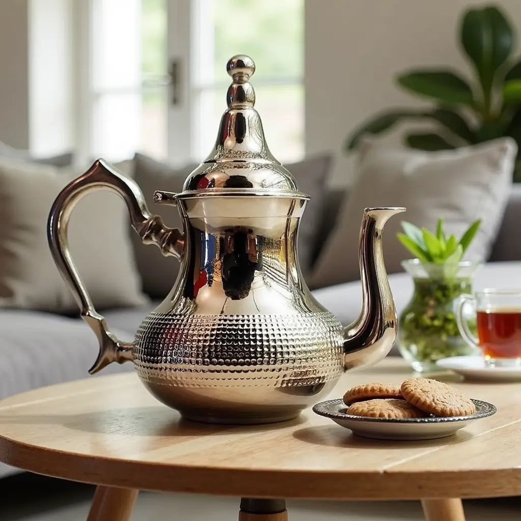 Hand-Hammered Silver-Plated Teapot – Minimalist Elegant Design image 2