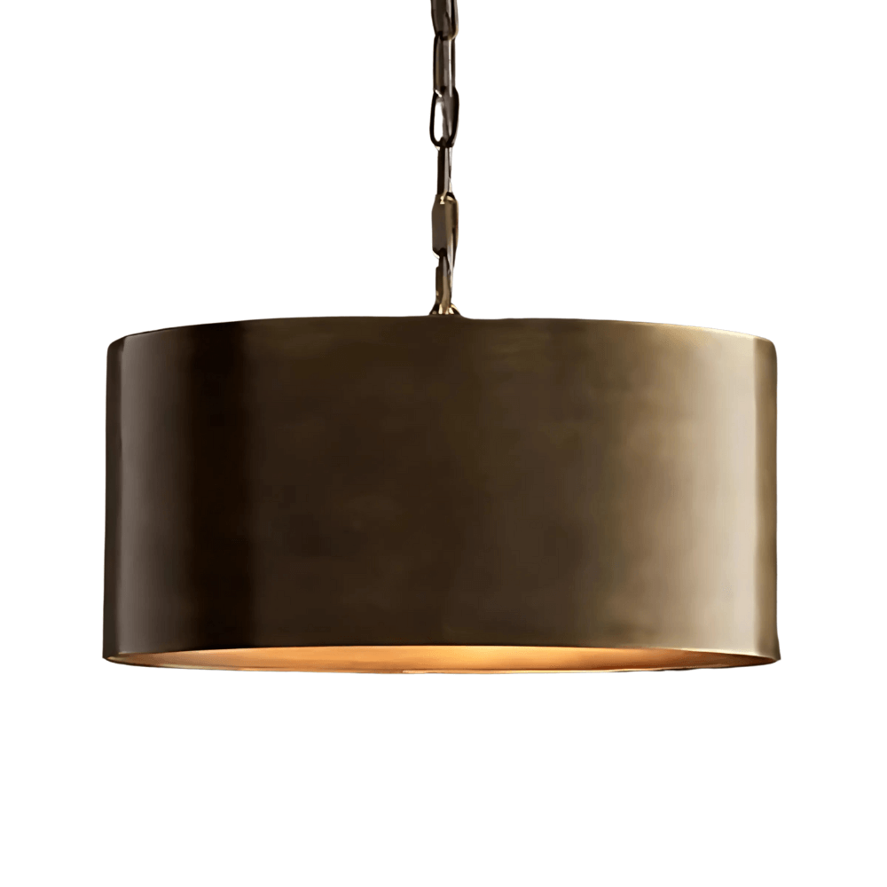 Modern Brass Drum Pendant Light – Customizable Size up to 27.5″ Diameter image