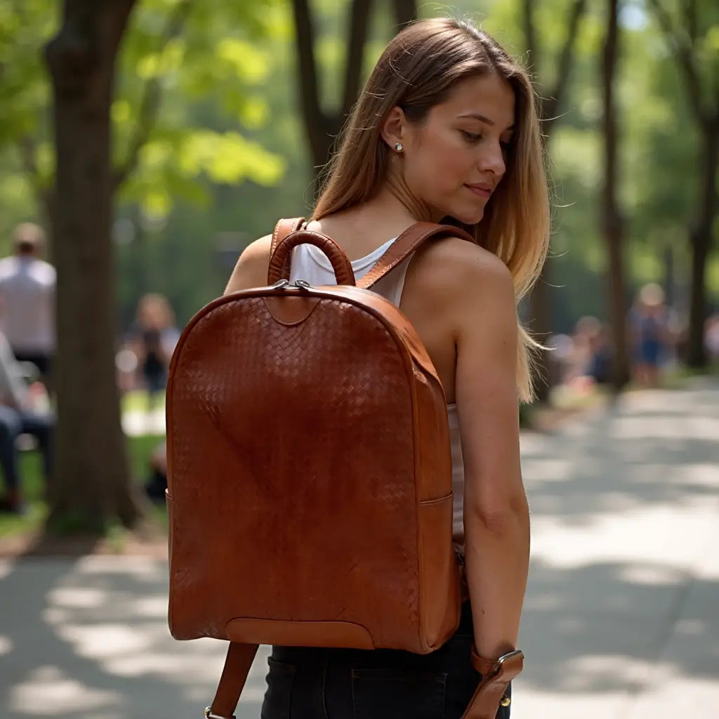 Atlas Woven Leather Backpack – Handcrafted Urban Rucksack image 11
