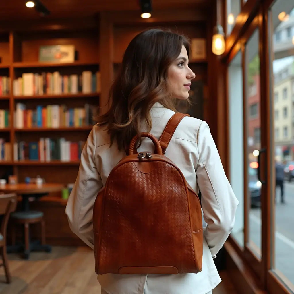 Atlas Woven Leather Backpack – Handcrafted Urban Rucksack image 3