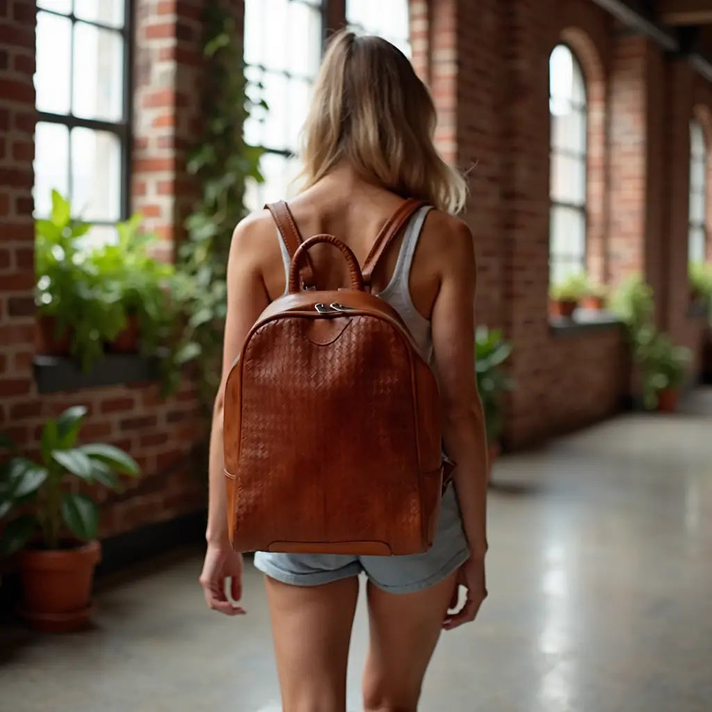 Atlas Woven Leather Backpack – Handcrafted Urban Rucksack image 12
