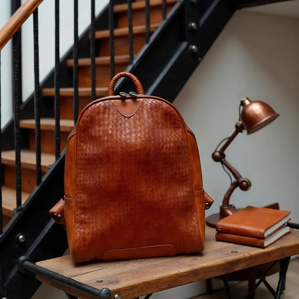 Atlas Woven Leather Backpack – Handcrafted Urban Rucksack image 4