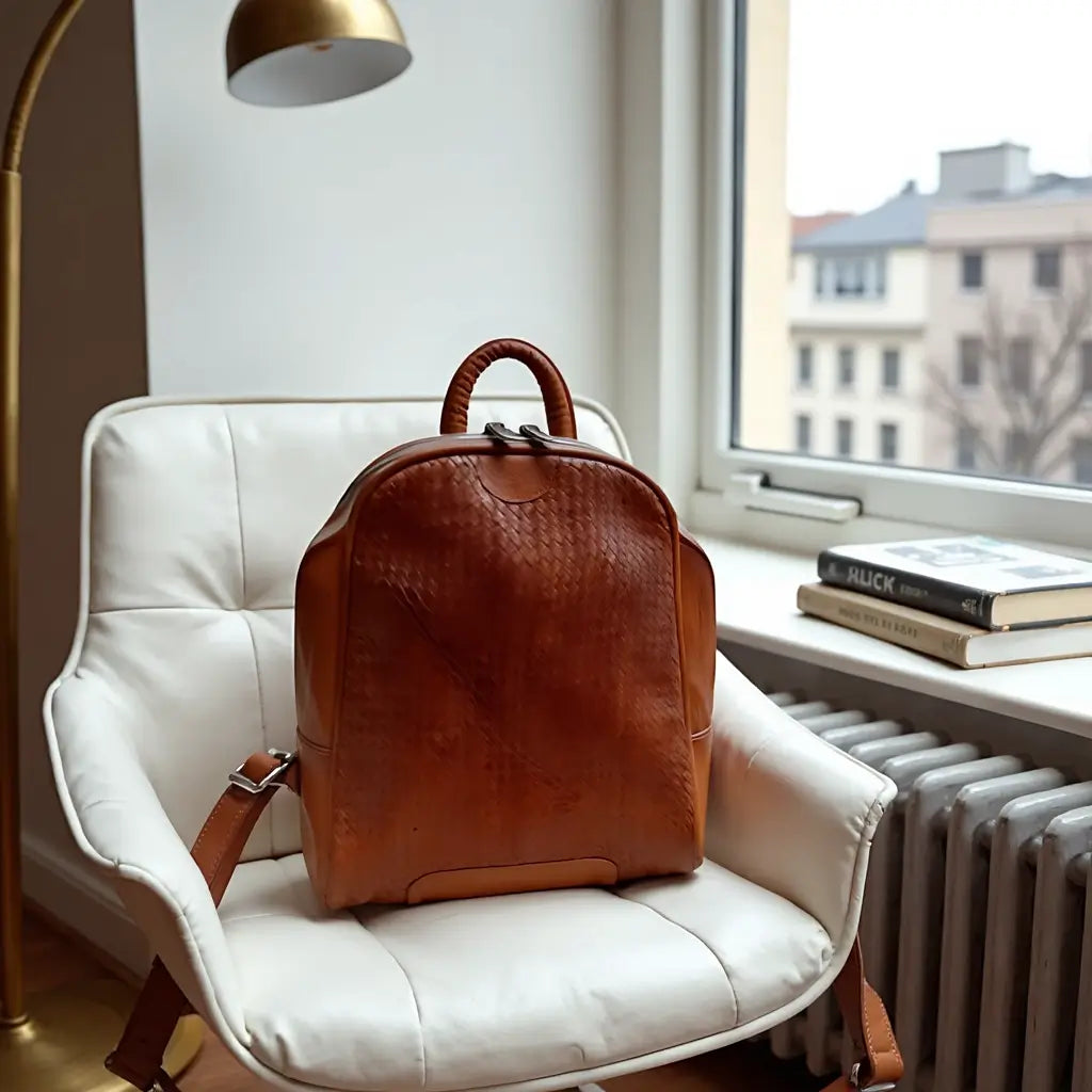 Atlas Woven Leather Backpack – Handcrafted Urban Rucksack image 7