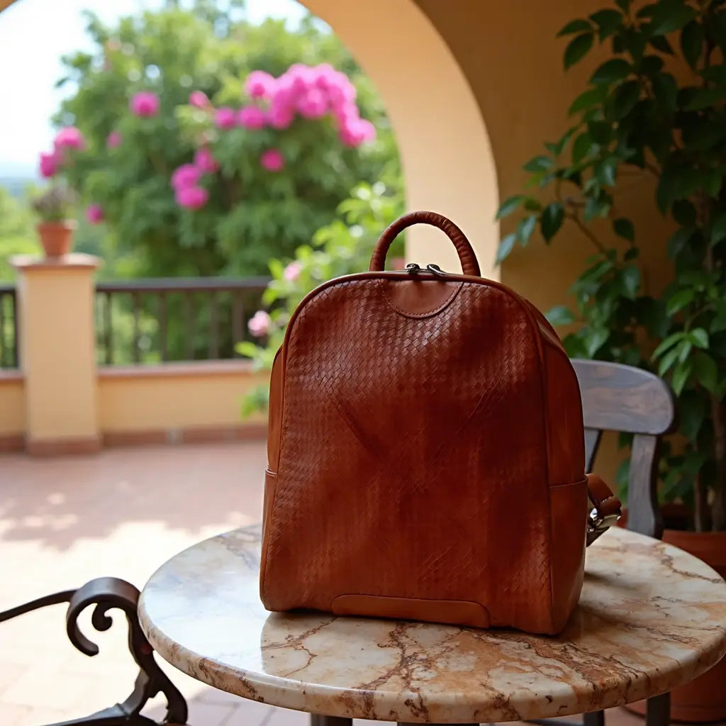 Atlas Woven Leather Backpack – Handcrafted Urban Rucksack image 9