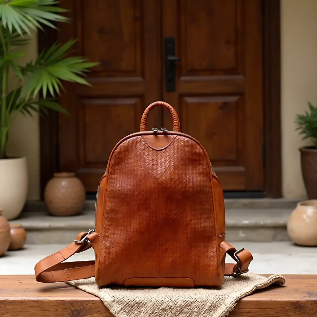 Atlas Woven Leather Backpack – Handcrafted Urban Rucksack image 13