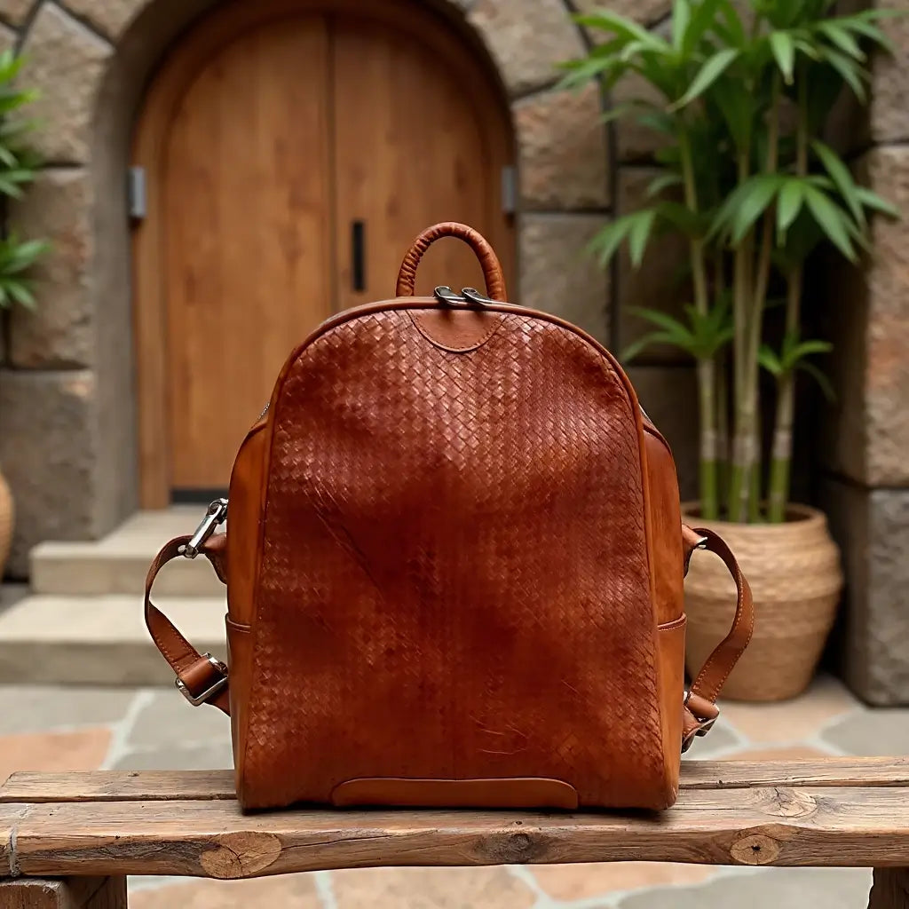 Atlas Woven Leather Backpack – Handcrafted Urban Rucksack image 14