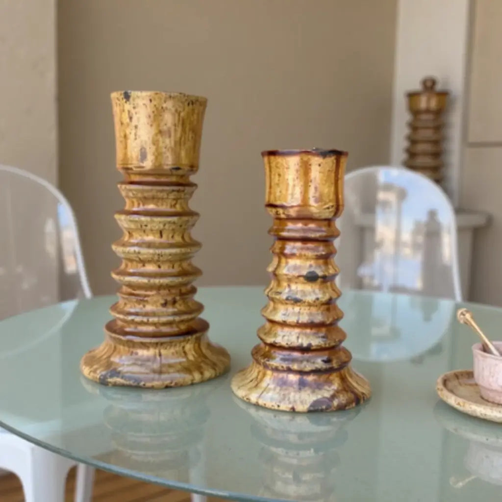 Tamegroute Stacked Pillar Candleholders Set of 3 – Handmade Ceramic image 10