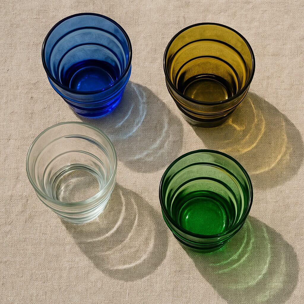 Hand-Blown Jewel Glass Tumbler Set – 6 Recycled 4oz Cups image 7