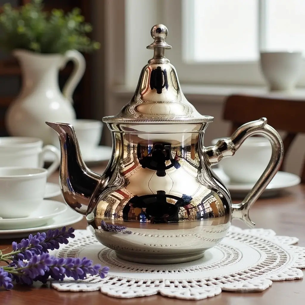 Silver Plated Brass Teapot – Traditional Design 2-12 Servings image 4