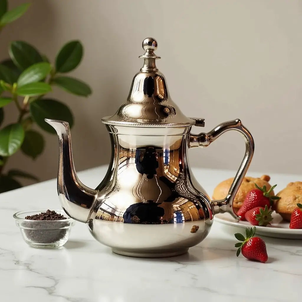 Silver Plated Brass Teapot – Traditional Design 2-12 Servings image