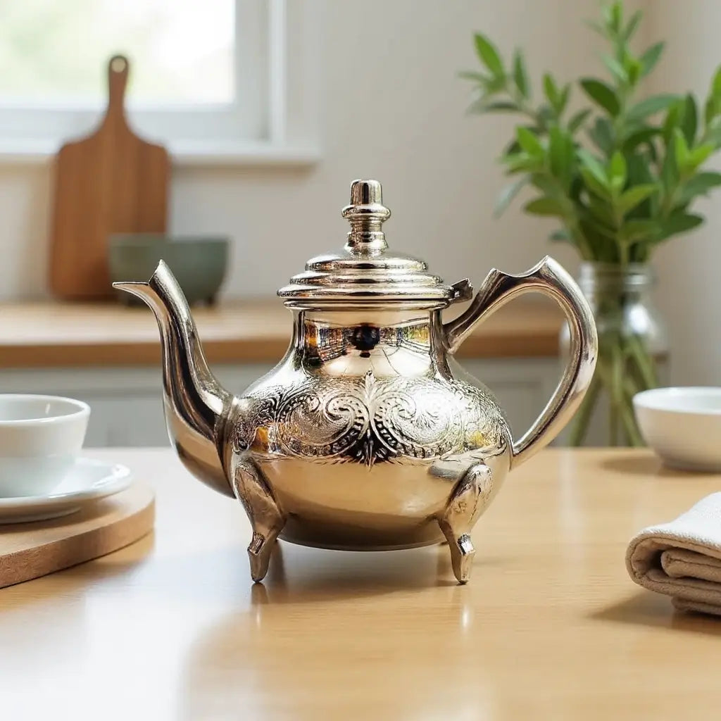 Silver-Plated Engraved Teapot 6-12 Cup – Footed Tea Service image 5