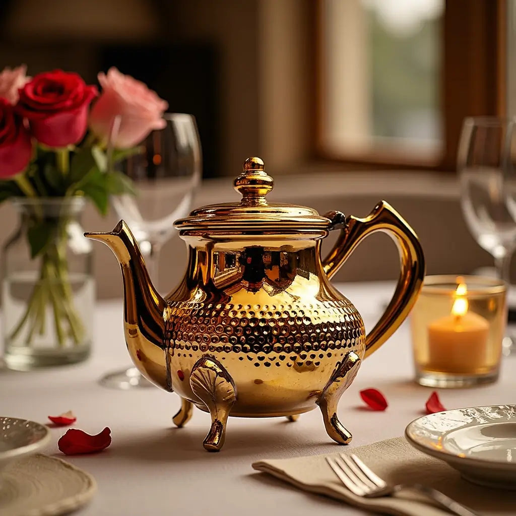 Hand-Hammered Silver Teapot 6-12 Cup – Textured Footed Design image 3