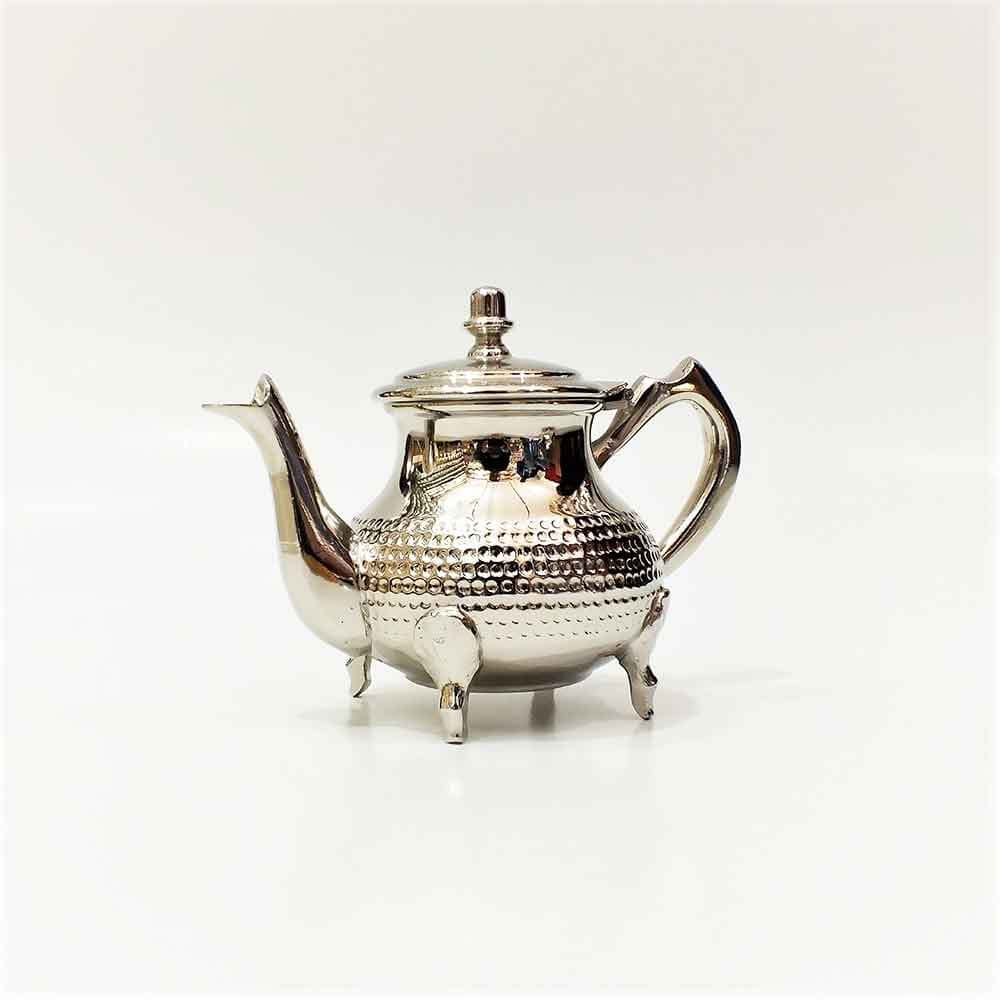 Hand-Hammered Silver Teapot 6-12 Cup – Textured Footed Design image