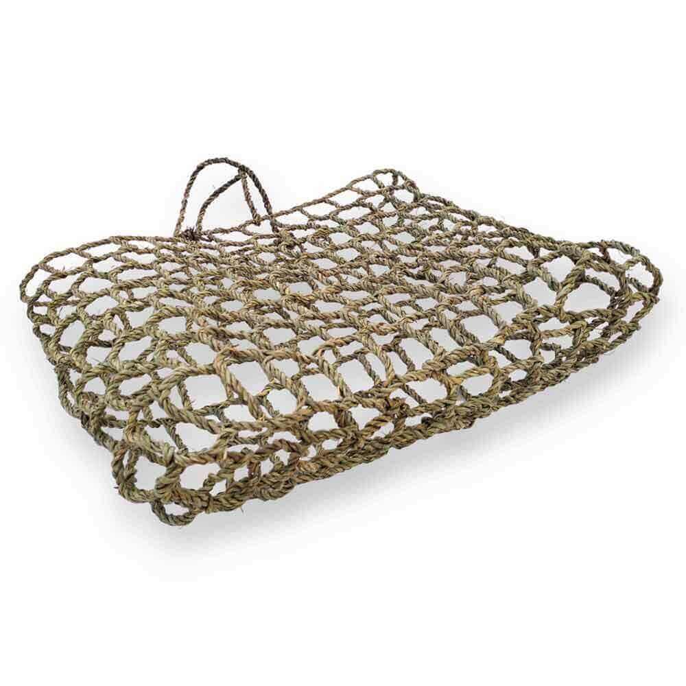 Handwoven Mesh Straw Beach Bag – Natural Open Weave Tote 14.17″ image 10