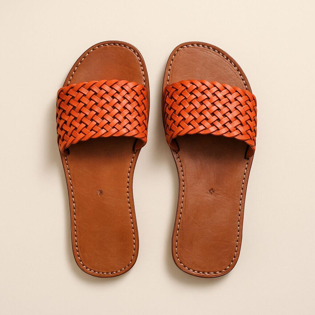 Riad Breeze Leather Slides – Hand-Woven Moroccan Sandals image 4