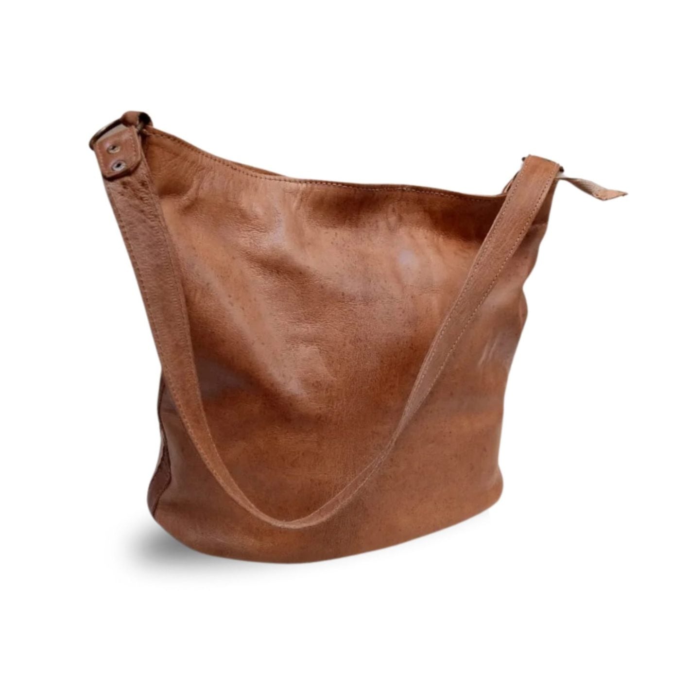Sahara Tan Leather Tote Bag – Multi-Strap Bucket Design image 2