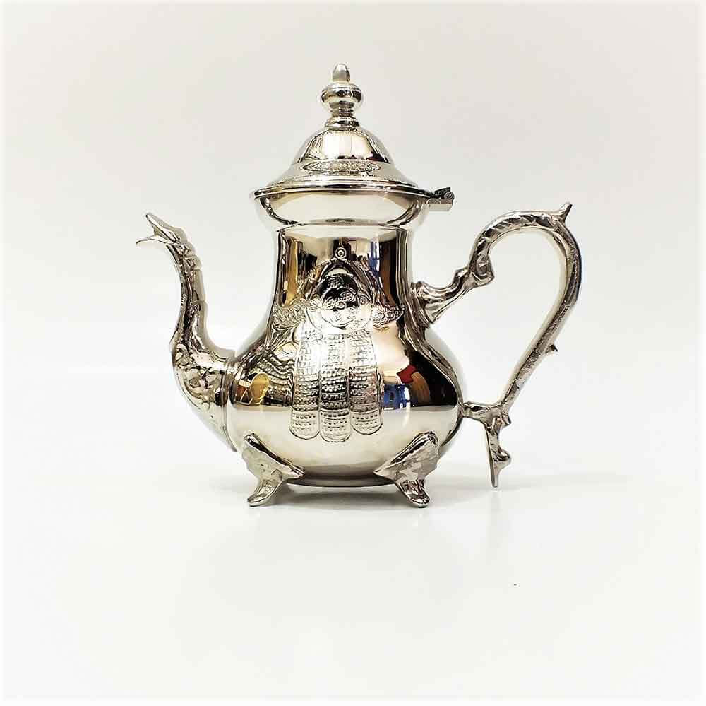 Silver Plated Teapot with Hamsa – Hand-Engraved Protective Design image