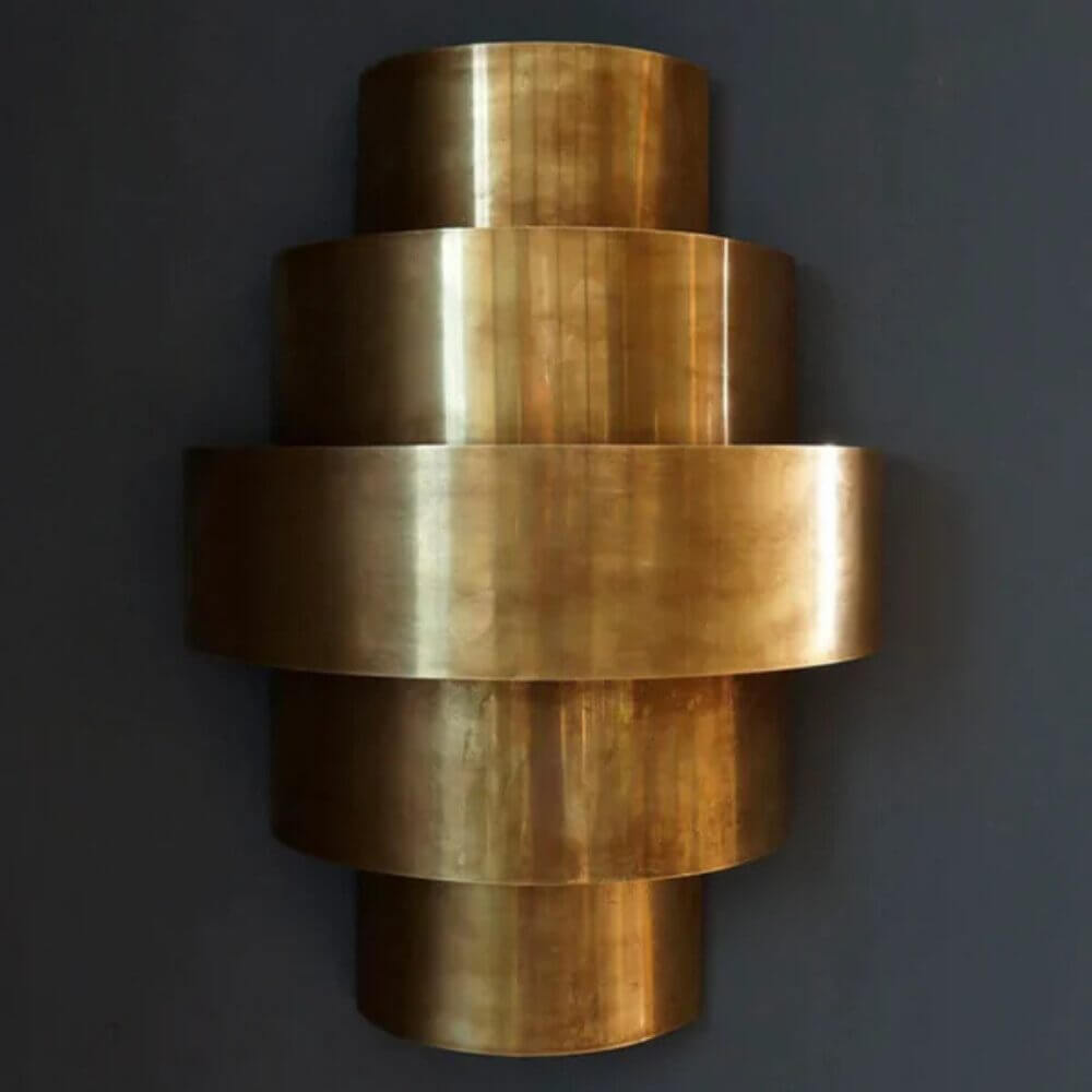 Art Deco Brass Wall Light – Modern Tiered Design, 19.6″ Height image 4