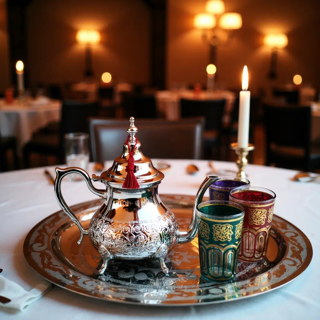 Silver Mint Tea Set – Hand-Engraved 6 Glass Ceremony Service image 6