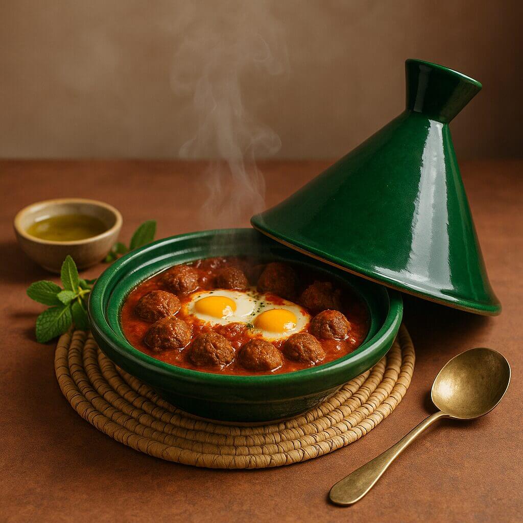 Handcrafted Glazed Ceramic Tagine Pot 20cm – Traditional Moroccan Cooking Vessel image