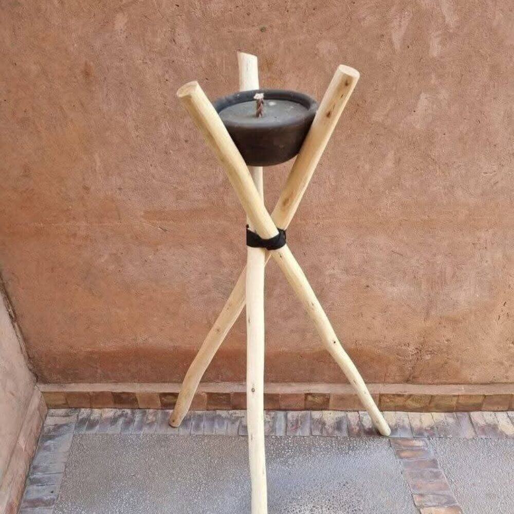 Handmade Wooden Tripod Outdoor Candle Holder – Moroccan Torch Stand 56″ image 7