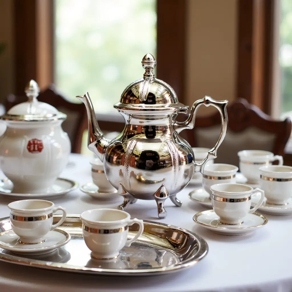 Hand-Engraved Silver Teapot with Wheat Leaf Design – 3 Size Options image 6