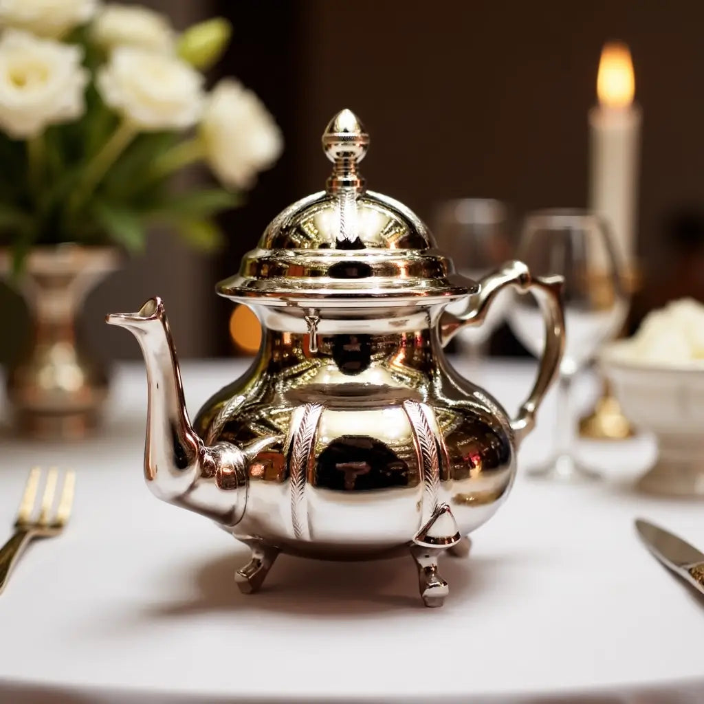 Hand-Engraved Silver Teapot with Wheat Leaf Design – 3 Size Options image 3