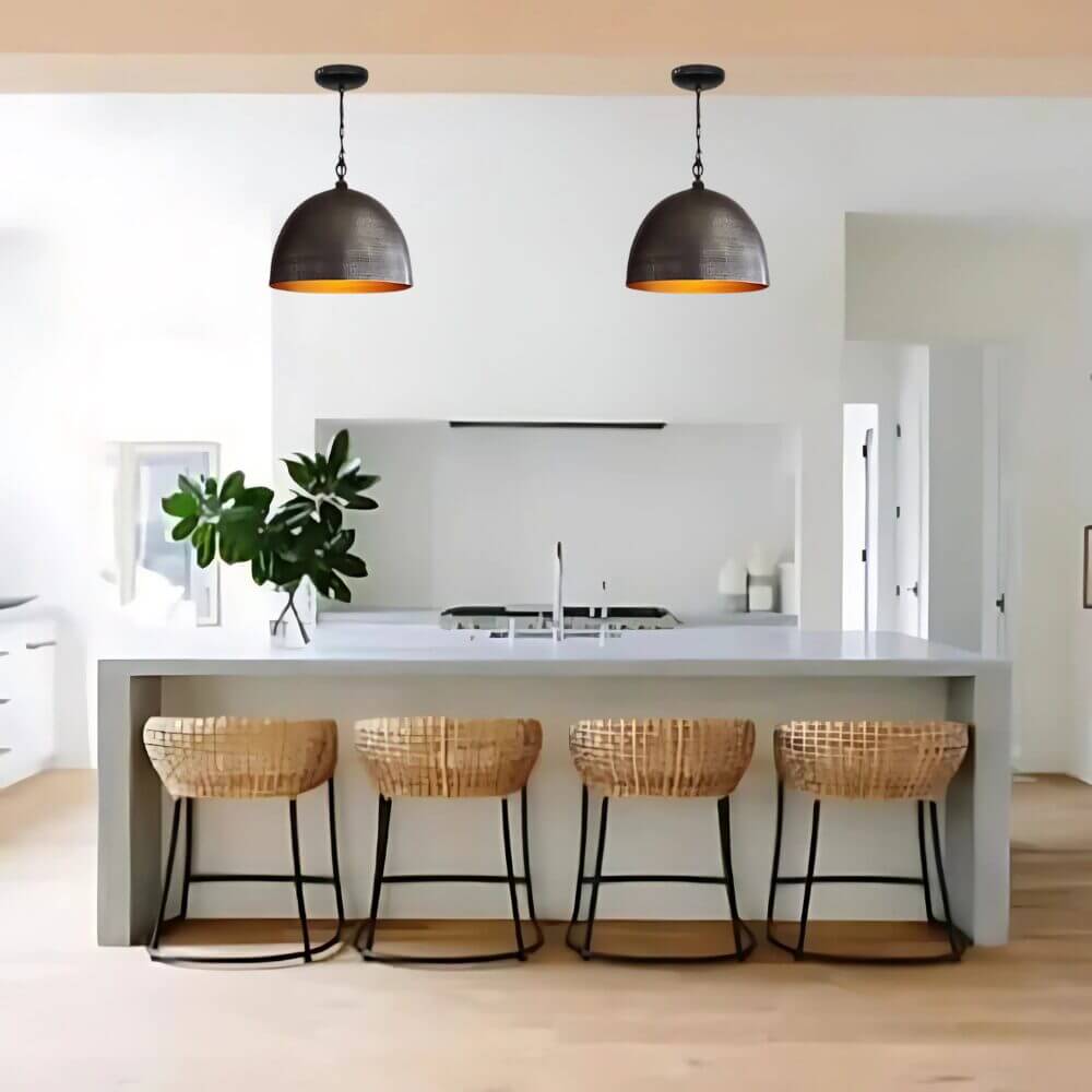 Hammered Brass Dome Pendant Light – Industrial Moroccan Statement Lighting image 2