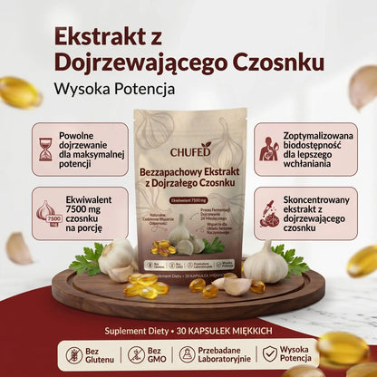 Ekstrakt ze starzonego czosnku – 7500 mg bezzapachowe kapsułki żelowe