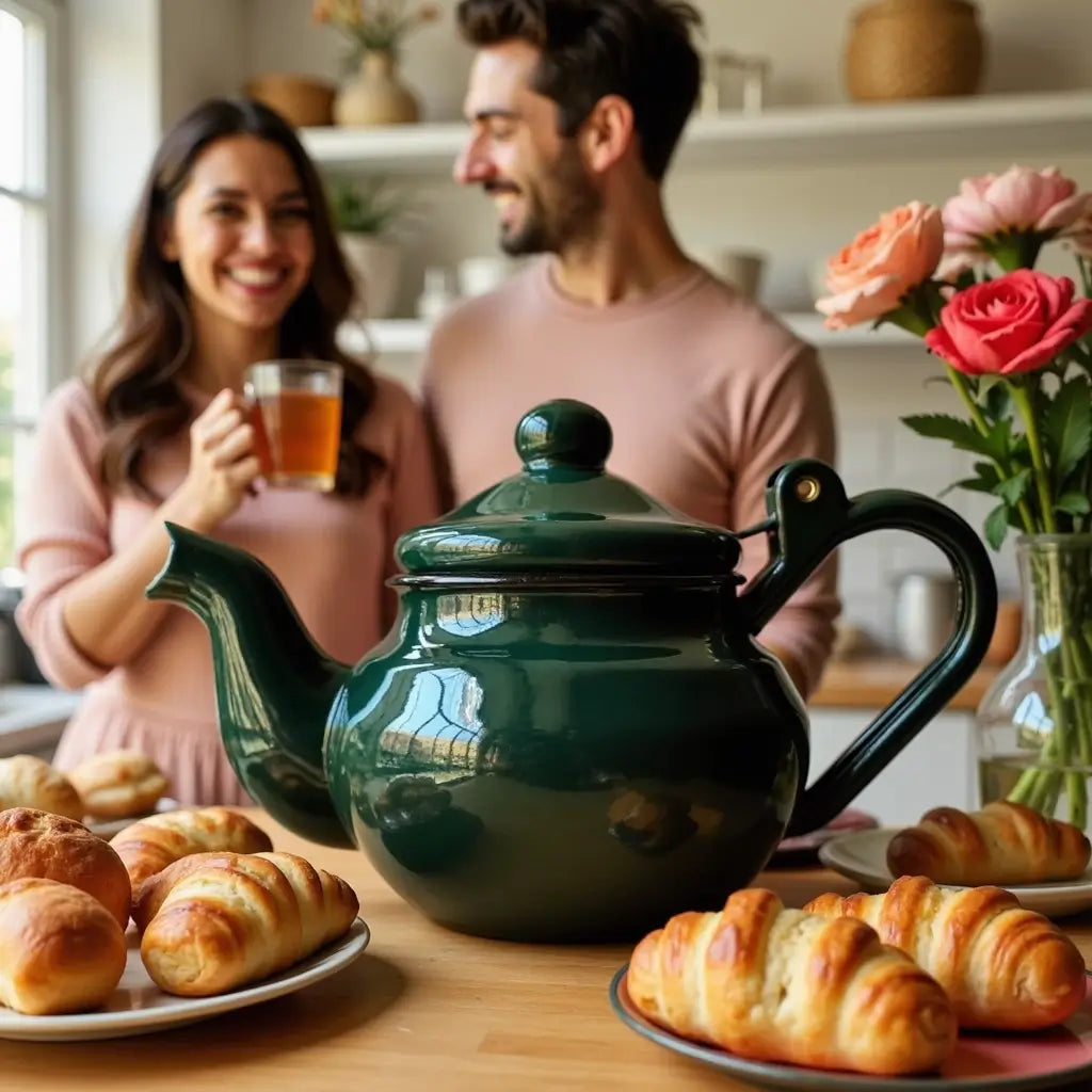 Traditional Enameled Teapot – Handcrafted Stovetop Safe 500ml & 800ml image 4