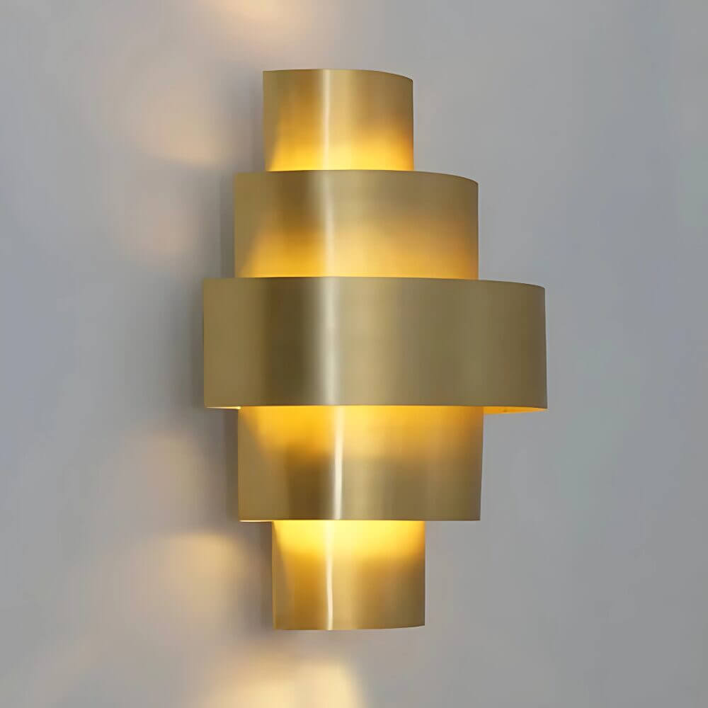 Art Deco Brass Wall Light – Modern Tiered Design, 19.6″ Height image 3