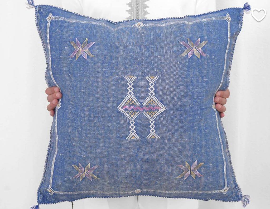 Handwoven Cactus Silk Pillow Cover 18×18 – Berber Geometric Sabra Cushion image 10