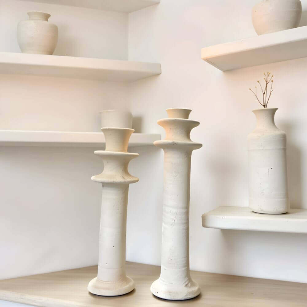 Tamegroute Tiered Column Candleholders Set of 2 – Handmade Ceramic image 6