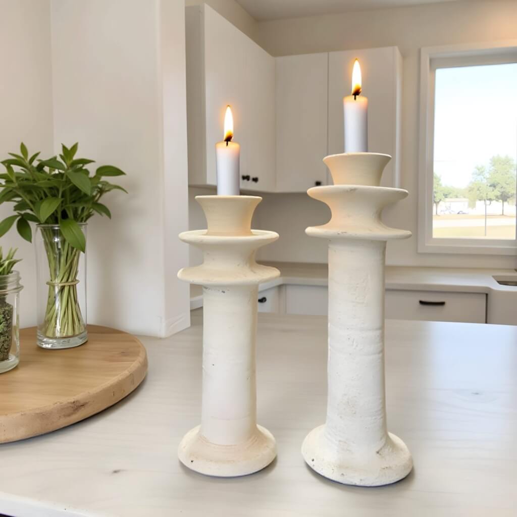 Tamegroute Tiered Column Candleholders Set of 2 – Handmade Ceramic image 7